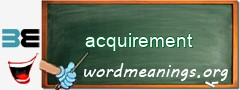 WordMeaning blackboard for acquirement